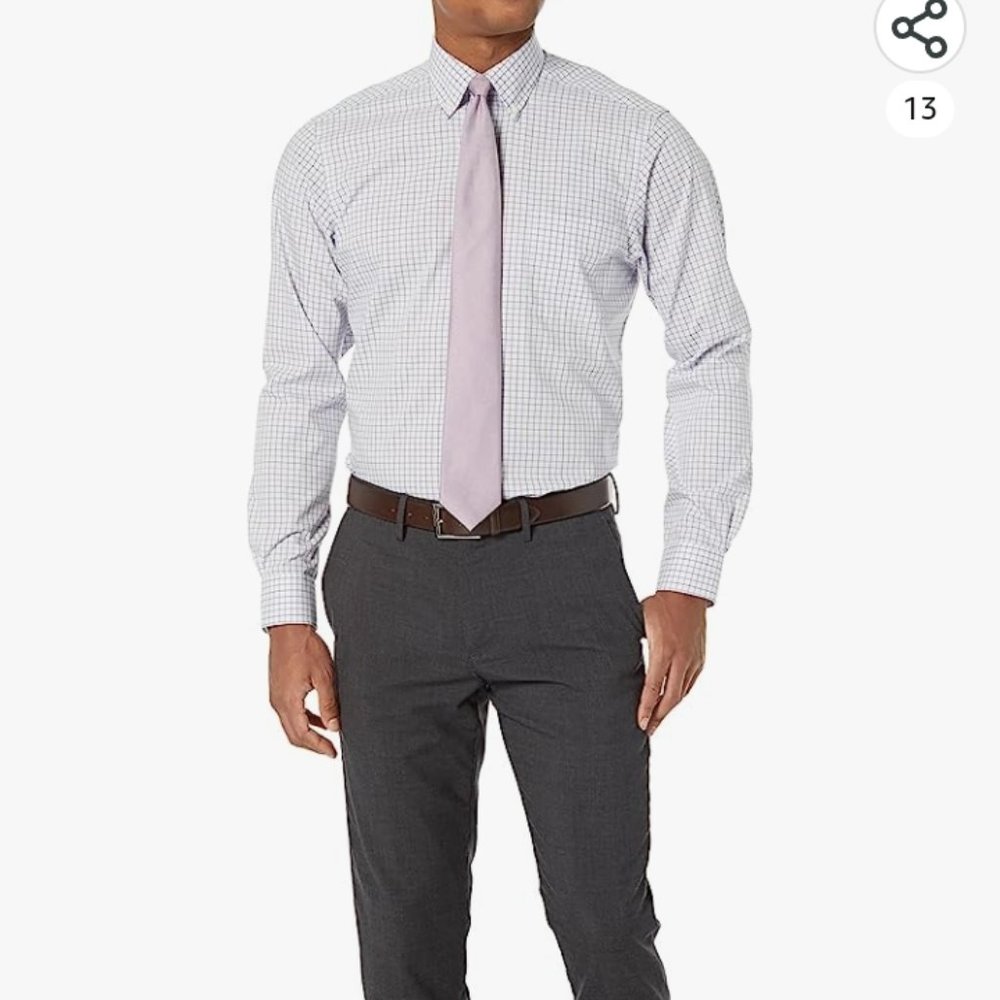 Buttoned Down Men's Gingham Plaid Dress Shirt Long Sleeve Amazon's Brand